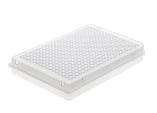 BRAND&#174; 384-well PCR plate full skirt, clear, cut corner A12, H12