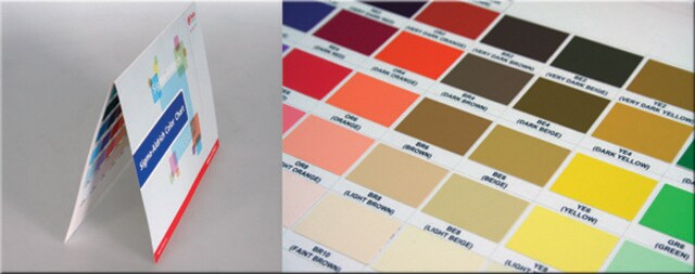 Color Reference Table for solids analytical standard