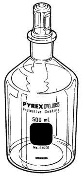 PYREXPLUS&#174; narrow-mouth reagent bottle, with Pyrex&#174; ST stopper, protective coating capacity 125&#160;mL