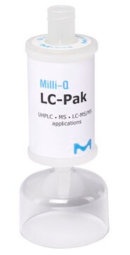 LC-Pak 纯化柱 Placed at the point of dispense of Milli-Q&#174; IQ/EQ 7 series water systems. Suitable for HPLC, UHPLC, LC-MS and LC-MS/MS analyses.