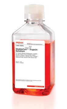 Solução de tripsina-EDTA 5X, sterile-filtered, BioReagent, suitable for cell culture, 2.5 g porcine trypsin and 0.2 g EDTA, 4Na per liter of Hanks&#8242; Balanced Salt Solution with phenol red