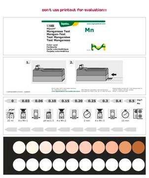 Ensayo de manganeso colorimetric, 0.03-0.5&#160;mg/L (Mn), for use with MCOLORTEST&#174;