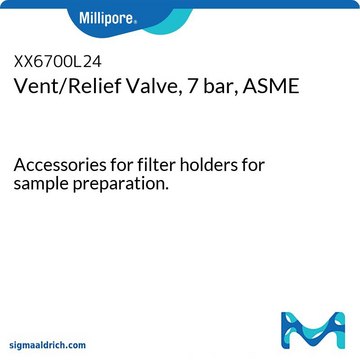 Válvula de ventilación/descarga, 7 bar, ASME Accessories for filter holders for sample preparation.