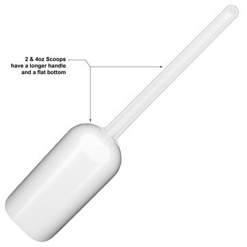 SP Bel-Art&#174; Sterileware&#8482; Sampling Scoop with Handle white polystyrene, nominal capacity 125&#160;mL (4&#160;oz), sterile, pack of 100&#160;ea (individually wrapped)