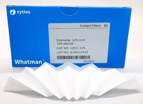 Whatman&#174; Prepleated Qualitative Filter Paper, Grade 1V circles, diam. 125&#160;mm, pack of 100