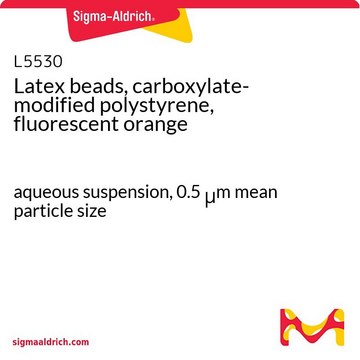 乳胶珠，羧酸盐改性聚苯乙烯，荧光橙 aqueous suspension, 0.5&#160;&#956;m mean particle size