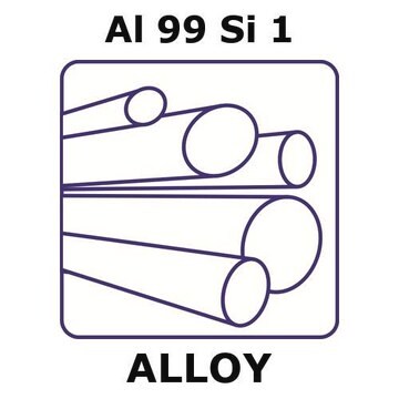 Aluminum-silicon alloy, Al99Si1 100mm rod, 18mm diameter, as drawn