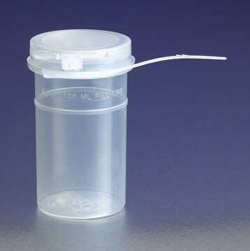 Corning&#174; coliform water test sample container, sterile without sodium thiosulfate tablet, capacity 100-120&#160;mL