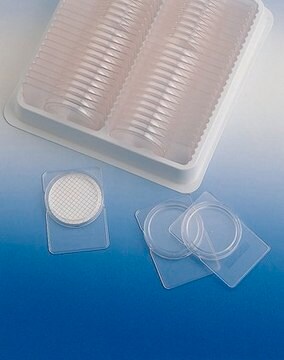 PetriSlide碟 47mm dish preloaded with adsorbent pads for microbial application using membrane filtration.