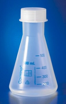 Corning&#174; narrow mouth Erlenmeyer flask, reusable capacity 250&#160;mL, polypropylene, with GL-52 PP screw cap