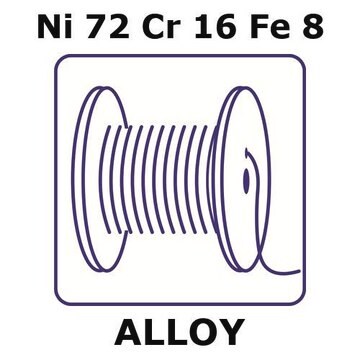 Inconel&#174;合金600 - 耐熱合金、Ni72Cr16Fe8 50m wire, 1.0mm diameter, hard