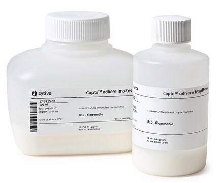 Capto Adhere ImpRes, 100 ML Cytiva 17371502, 40&#160;&#956;m avg. part. size (median particle size of the cumulative volume distribution)