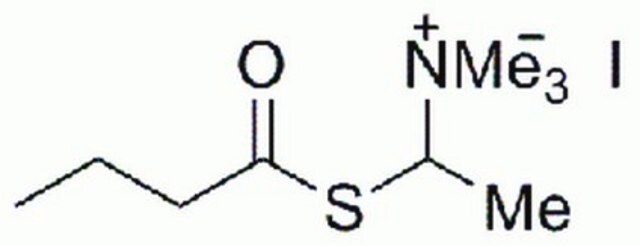 Jodek S-butyrylotiocholiny S-Butyrylthiocholine Iodide, CAS 1866-16-6, is a chromogenic substrate for cholinesterases. Its cleavage is measured colorimetrically at 405 nm.