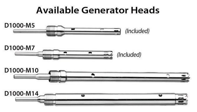 Generator probe for D1000 handheld homogenizer 14 mm x 130 mm saw tooth, for 50 mL tubes up to 250 mL vessels