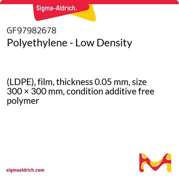 Polyethylene - Low Density (LDPE), film, thickness 0.05&#160;mm, size 300 × 300&#160;mm, condition additive free polymer