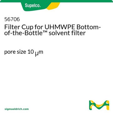 UHMWPE Bottom-of-the-Bottle™溶媒フィルター用フィルターカップ pore size 10&#160;&#956;m