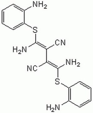 U0126, CAS-Nr. 109511-58-2, Calbiochem U0126, CAS 109511-58-2, is a potent and specific inhibitor of MEK1 (IC&#8325;&#8320; = 72 nM) and MEK2 (IC&#8325;&#8320; = 58 nM). The inhibition is noncompetitive with respect to both ATP and ERK.