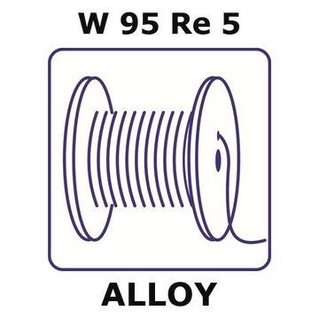 Tungsten-rhenium alloy, W95Re5 2m wire, 0.5mm diameter, annealed