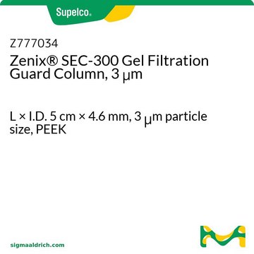 Zenix&#174; SEC-300 Gel Filtration Guard Column, 3 &#956;m L × I.D. 5&#160;cm × 4.6&#160;mm, 3&#160;&#956;m particle size, PEEK