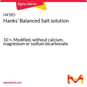 Solution saline équilibrée de Hank solution 10&#160;×, Modified, without calcium, magnesium or sodium bicarbonate