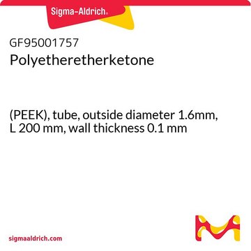 Polyetheretherketone (PEEK), tube, outside diameter 1.6mm, L 200&#160;mm, wall thickness 0.1&#160;mm