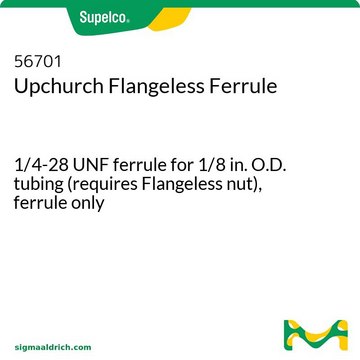 Upchurch Flangeless Ferrule 1/4-28 UNF ferrule for 1/8 in. O.D. tubing (requires Flangeless nut), ferrule only