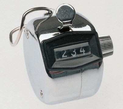 Four-digit hand-held tally counter chrome-plated