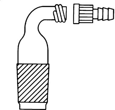 Quickfit&#174; rechtwinkliger Rohradapter joint: ST/NS 19/26