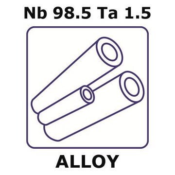 Niobium/Tantalum tube, Nb 98.5%/Ta 1.5%, outside diameter 10.0 mm, length 100 mm, wall thickness 0.4&#160;mm