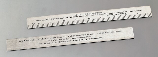 Metric mini ruler stainless steel, thickness × W × L 1&#160;mm × 1&#160;cm × 100&#160;mm