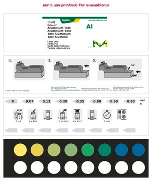 Teste de alumínio colorimetric, 0.07-0.80&#160;mg/L (Al), for use with MQUANT&#174;