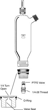 System 45&#8482; vessel with threaded side port and removable fritted disc capacity ~125&#160;mL, Complete