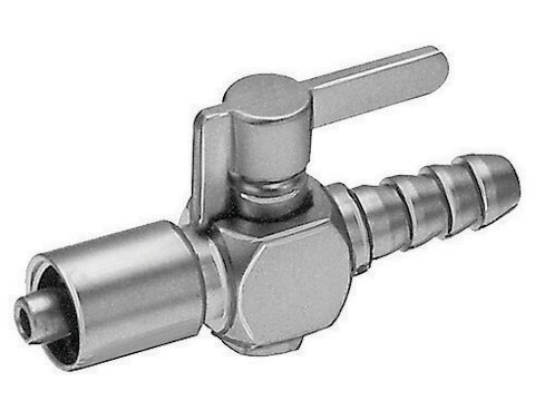 1-way stopcock male Luer lock to 8 mm hose end