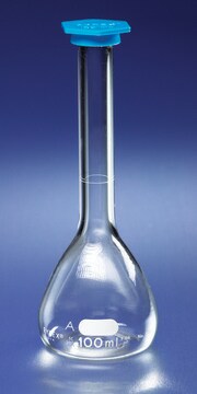 Pyrex&#174; class A volumetric flask with snap cap capacity 50&#160;mL