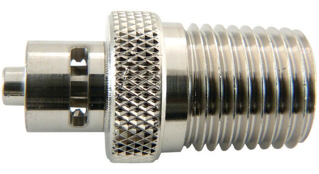 Luer-to-Threaded NPT connector male Luer lock to 1/4-18 thread, 316 stainless steel