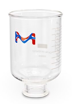 Millipore Glass Funnel for Vacuum Filtration 1L, 47 mm, Borosilicate, Ground Glass Seal