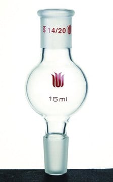 Synthware&#8482; Distilling bulb Kugelrohr clear borosilicate glass 3.3, volume 50&#160;mL