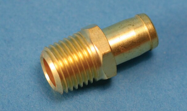 Straight septum-inlet adapter inlet I.D. 6&#160;mm, brass