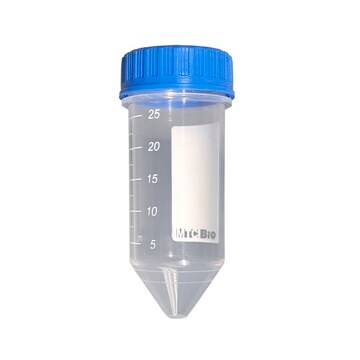 MTC&#8482; Bio Screw Cap Centrifuge Tube capacity 25&#160;mL, conical bottom, sterile, pack of 200&#160;ea (8 x bags 25ea)