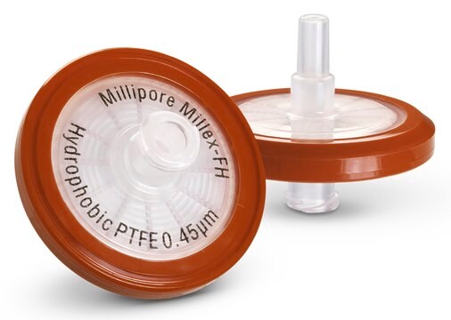 Millex&#8482; hydrophobic PTFE syringe filter pore size 0.45&#160;&#956;m, diam. 33&#160;mm, non-sterile