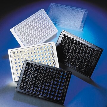 Corning&#174;&nbsp;96 Well Solid Polystyrene Microplate flat bottom, black polystyrene, plate of 100 (in bags of 25), non-sterile, lid: no