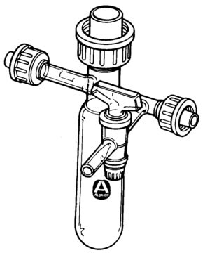 Feststoffübertragungsbehälter mit zwei Seitenarmen und einem Gaseinlass mit Glashahn capacity 75&#160;mL, side arm male Joints: ST/NS 14/20 (2)