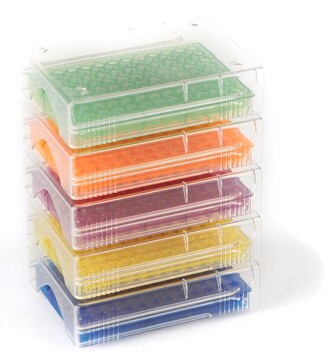 96ウェル低温PCRラック assorted colors, Blue, Green, Purple, Yellow, Orange, polypropylene