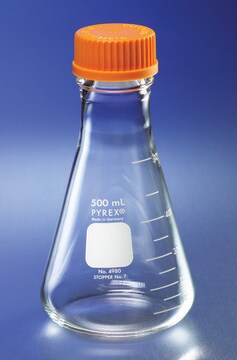 Pyrex&#174; wide-mouth graduated Erlenmeyer flask with screw-cap capacity 1,000&#160;mL