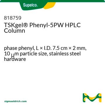 Colonne HPLC TSKgel&#174;&nbsp;Phényl-5PW phase phenyl, L × I.D. 7.5&#160;cm × 2&#160;mm, 10&#160;&#956;m particle size, stainless steel hardware