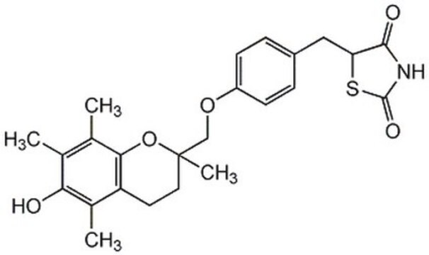 Troglitazone A &#945;-tocopherol (vitamin E) moiety containing thiazolidinedione class of insulin-sensitizer that acts as an activator of peroxisome proliferator-activated receptors &#947; (PPAR&#947;).