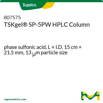 TSKgel&#174; SP-5PW HPLC Column phase sulfonic acid, L × I.D. 15&#160;cm × 21.5&#160;mm, 13&#160;&#956;m particle size