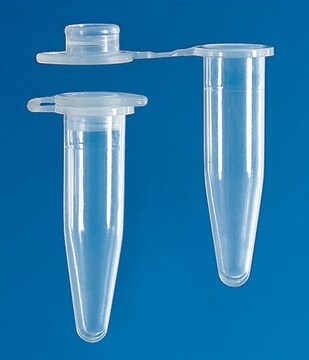 PLASTIBRAND&#8482; 微量遠心チューブ、0.5mL、ふた付き clear polypropylene, pkg of 1000