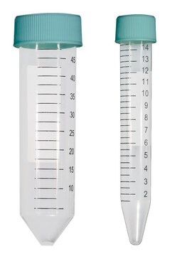 Centrifuge tube with screw cap, conical bottom, co-polymer capacity 15&#160;mL, sterile