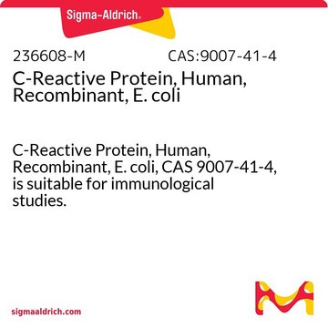 C-Reactive Protein, Human, Recombinant, E. coli C-Reactive Protein, Human, Recombinant, E. coli, CAS 9007-41-4, is suitable for immunological studies.